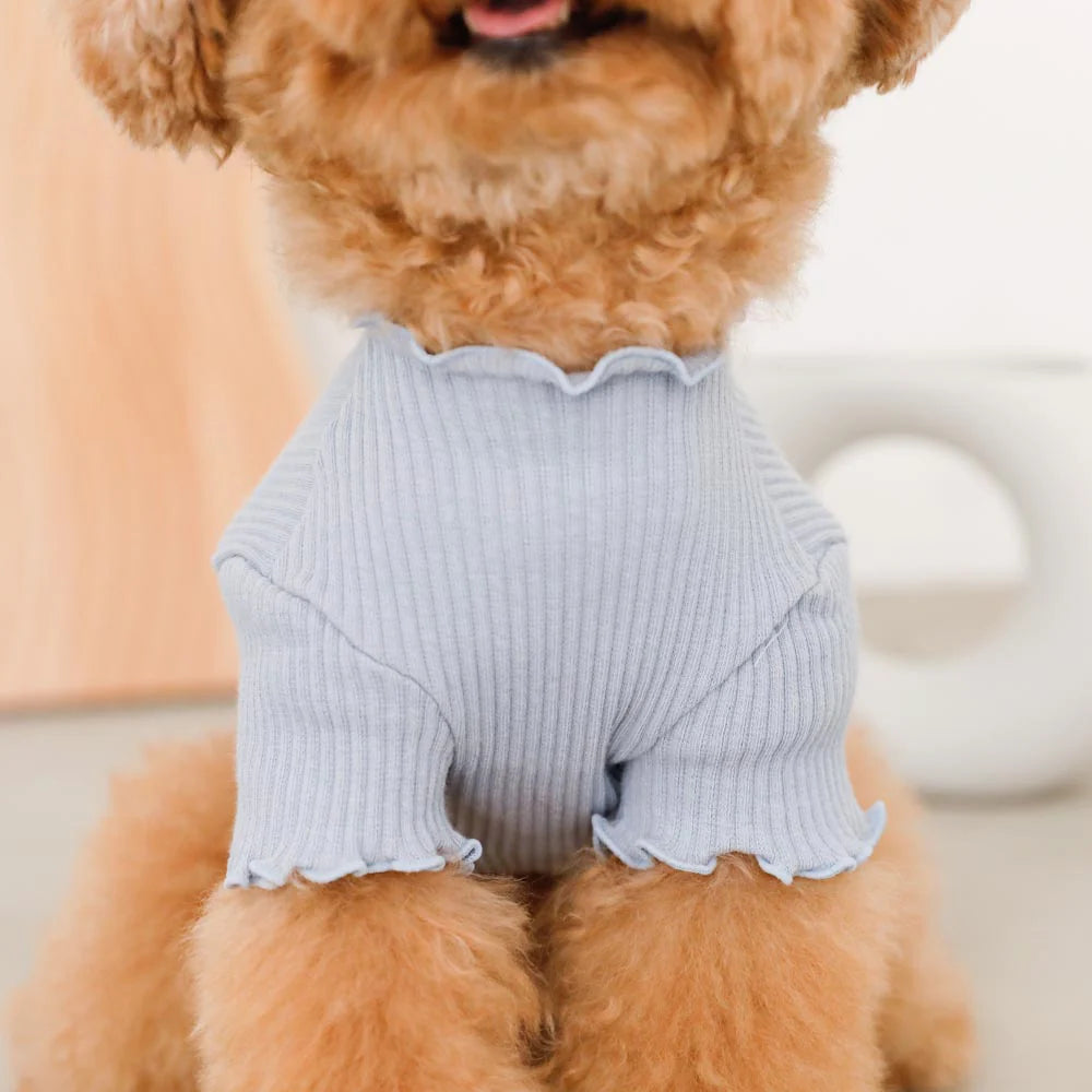 Pet Ribbed Shirt - Baby Blue