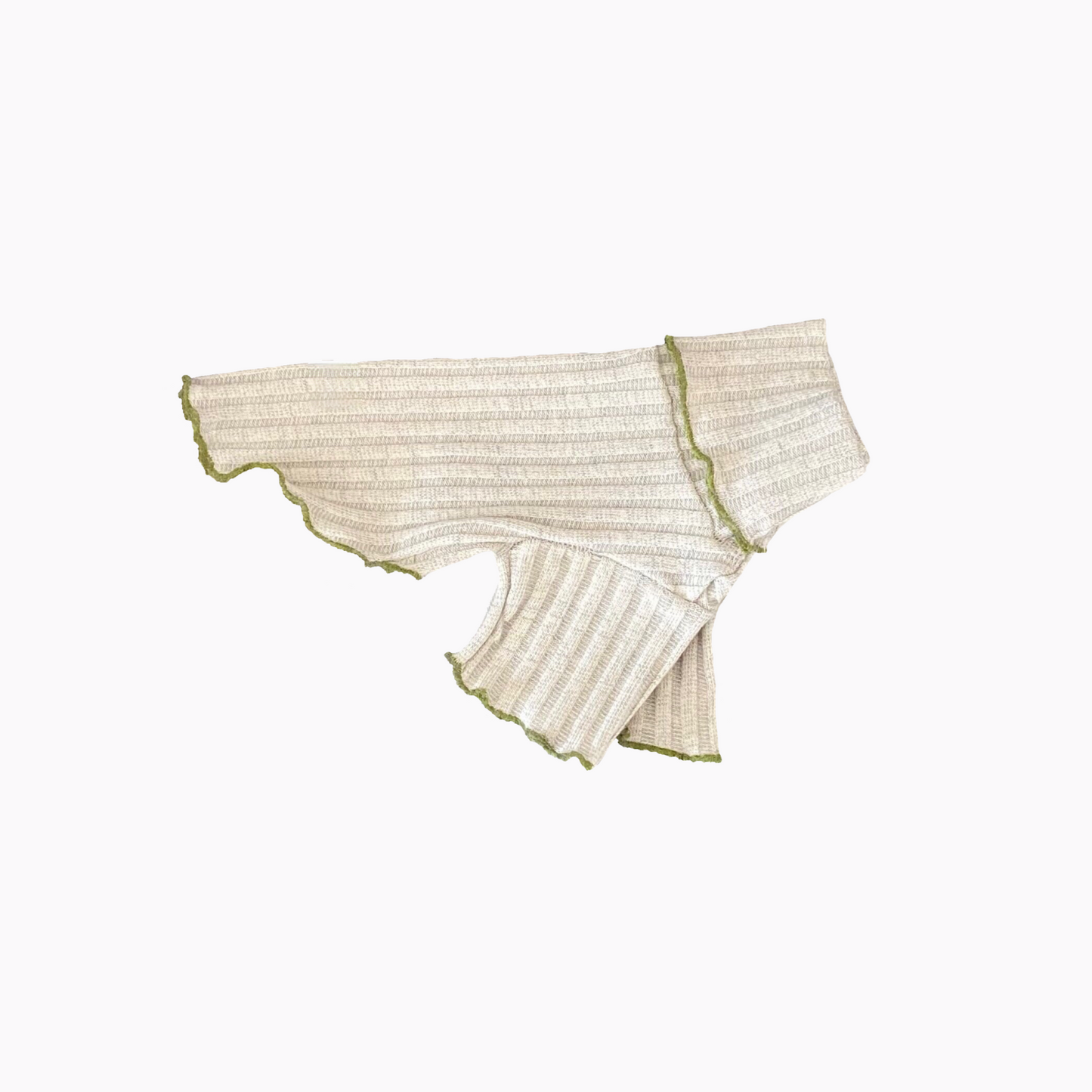 Ribbed Pet Sweater - Pink with pink ruffles