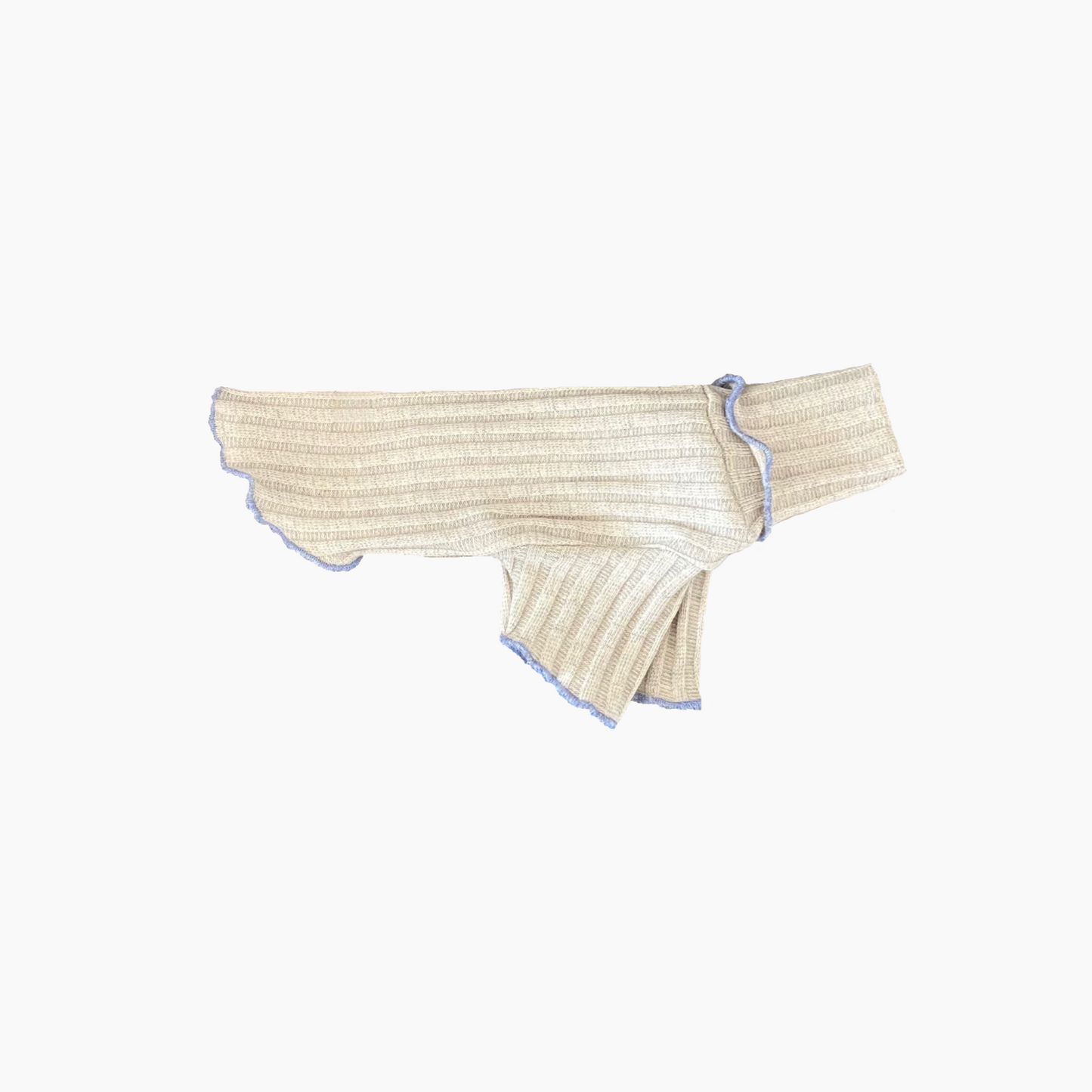 Ribbed Pet Sweater - Pink with pink ruffles