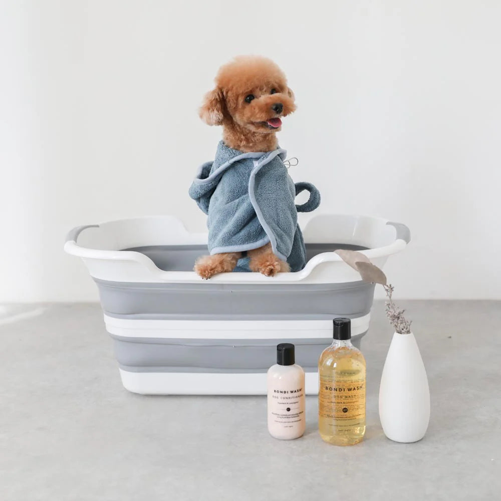 Foldable Pet Bath Basket - Gray
