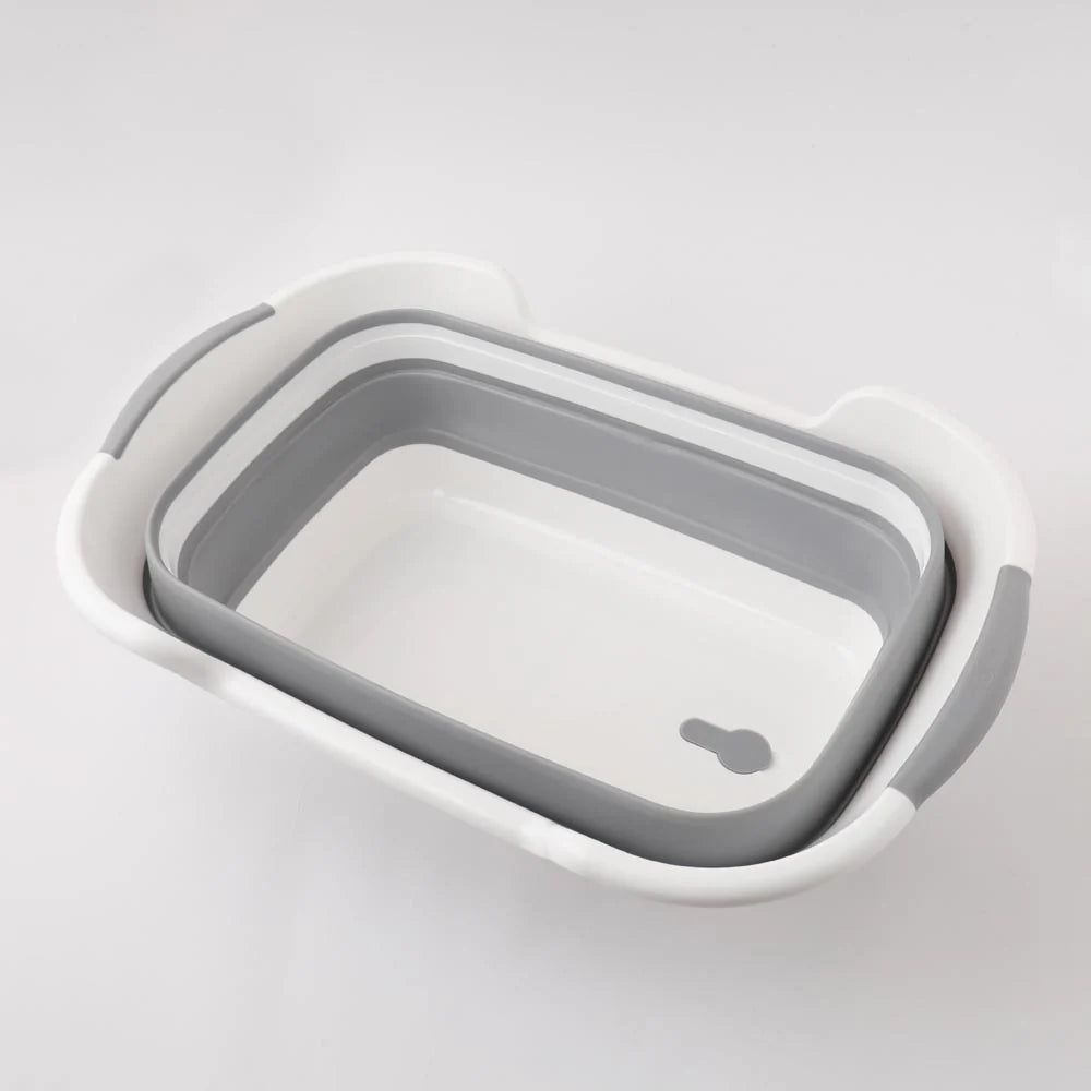 Foldable Pet Bath Basket - Gray