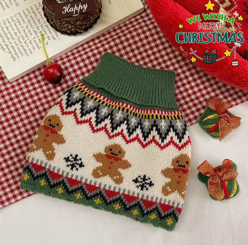 Gingerbread Christmas Dog Sweater