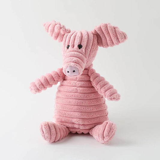 Corduroy Pig Squeaky Pet Toy