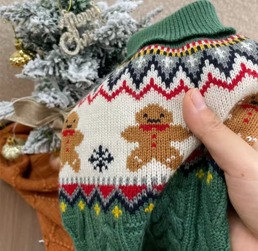 Gingerbread Christmas Dog Sweater