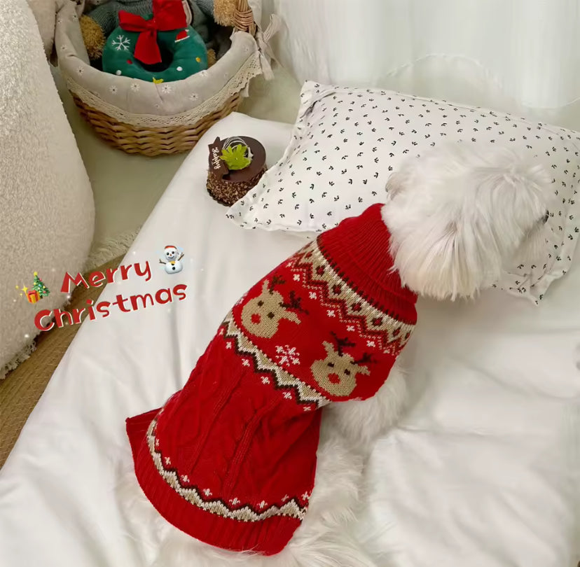 Reindeer Christmas Dog Sweater