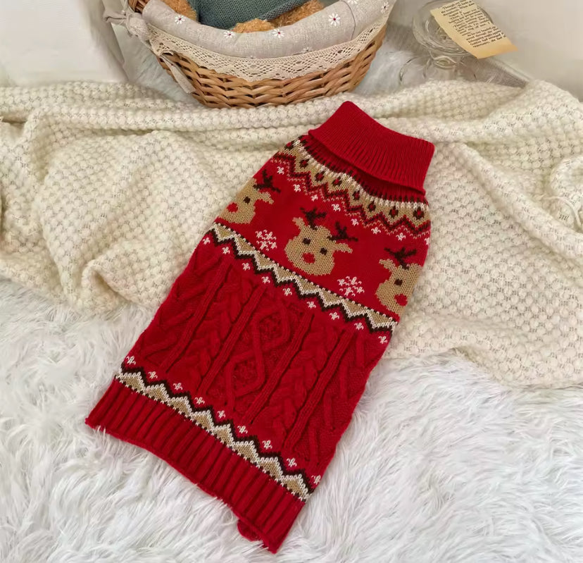 Reindeer Christmas Dog Sweater