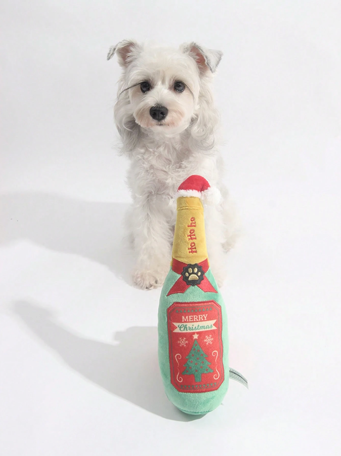 Christmas Bottle Plush Dog Toy