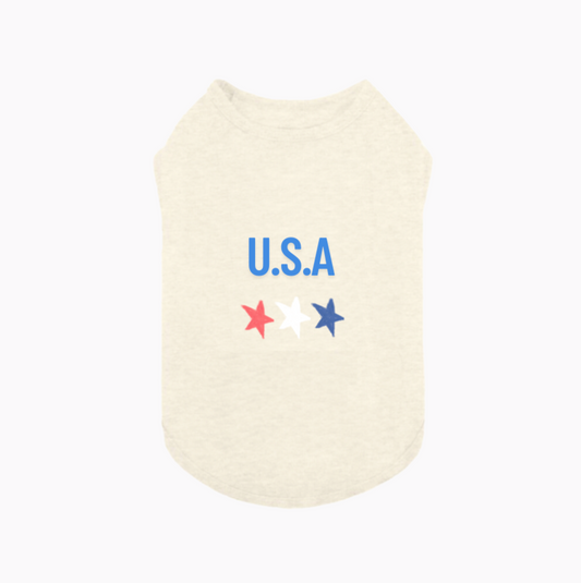 Patriotic Pet Shirt- Beige